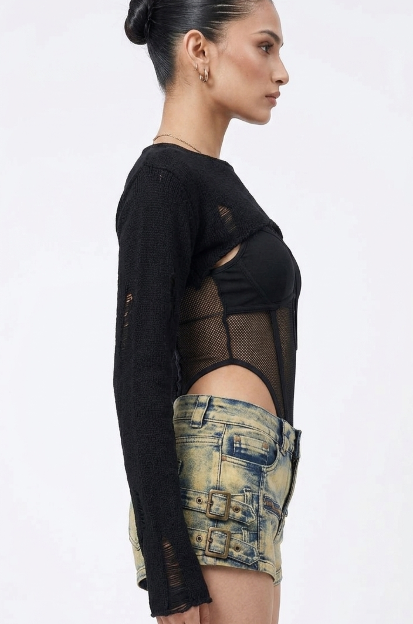 Voltage Riot Utility Denim Shorts