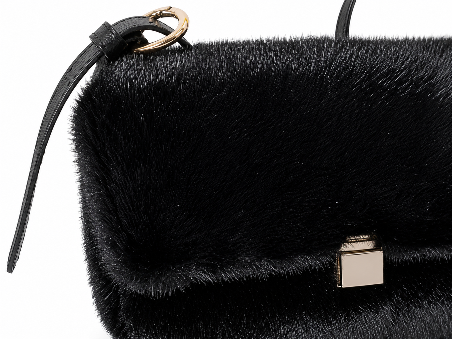 Midnight Plush Faux Fur Crossbody