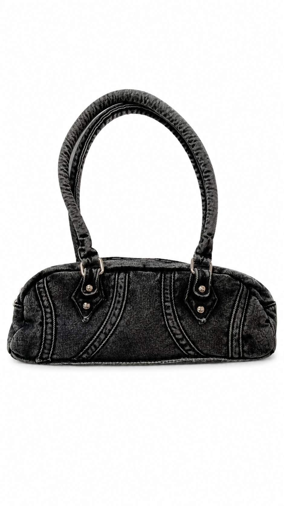 Onyx Aura Denim Barrel Bag