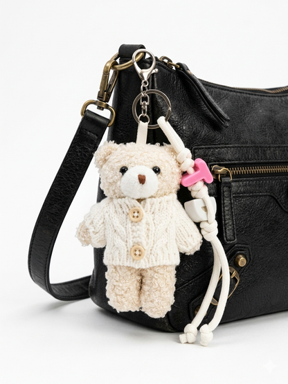 Snow Knit Teddy Charm