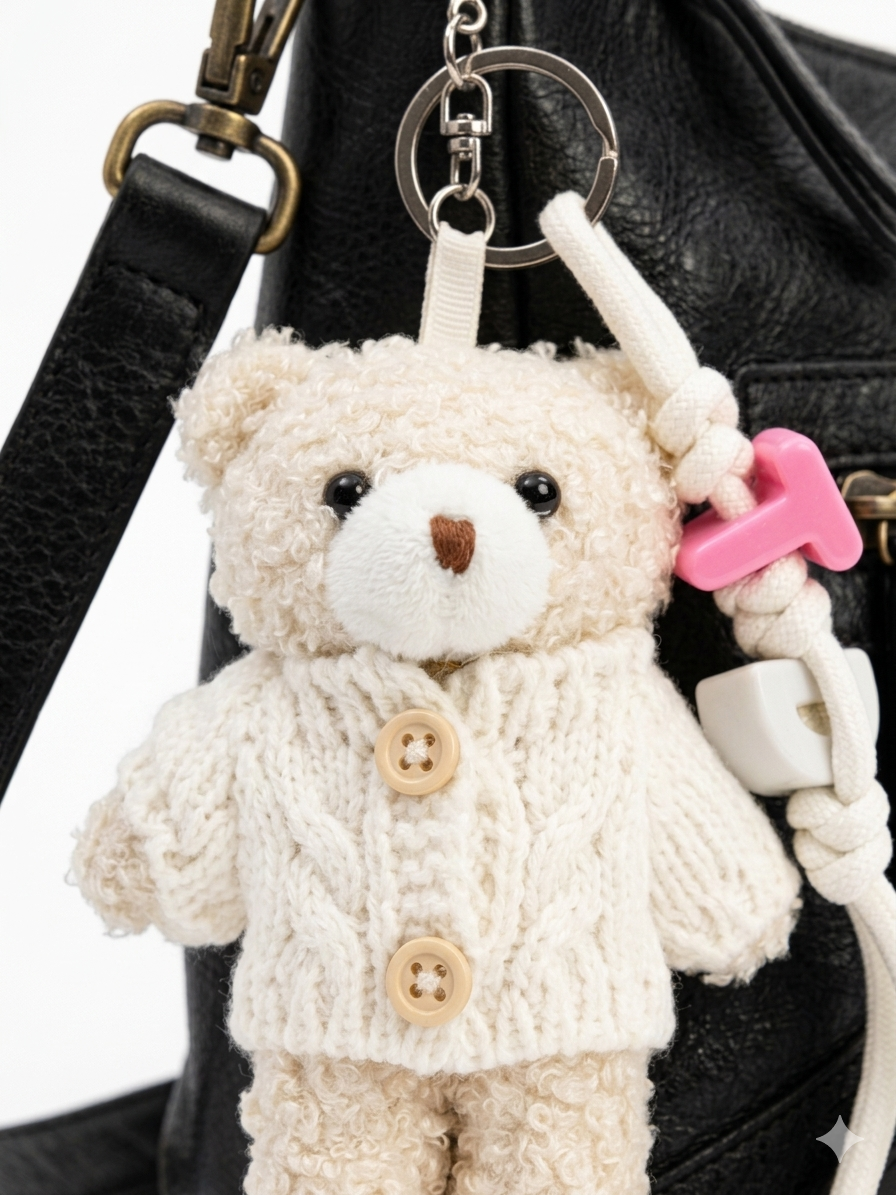 Snow Knit Teddy Charm