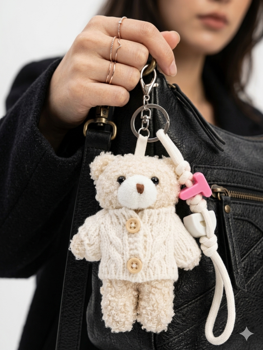 Snow Knit Teddy Charm