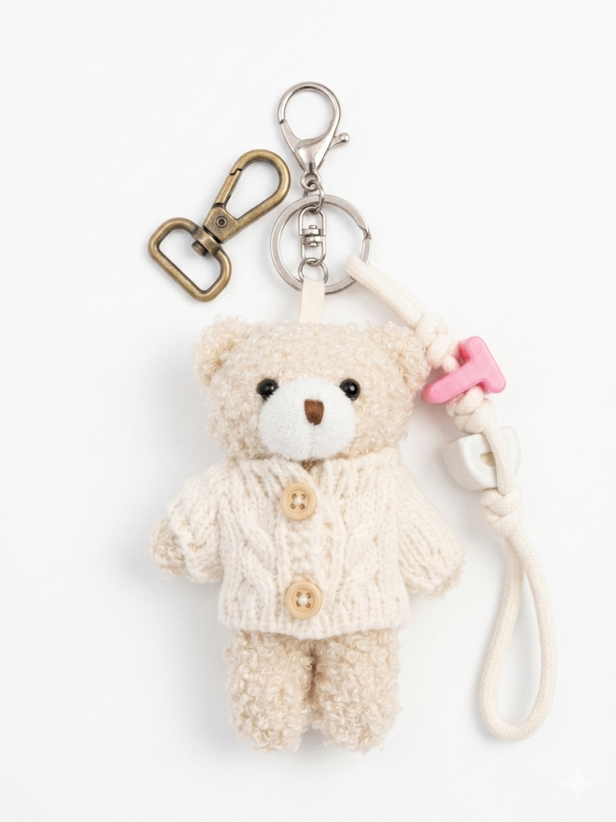 Snow Knit Teddy Charm