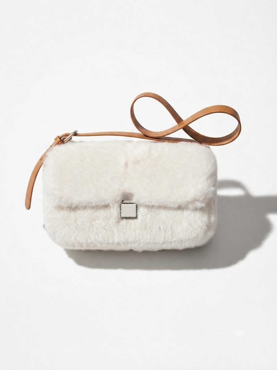 Midnight Plush Faux Fur Crossbody