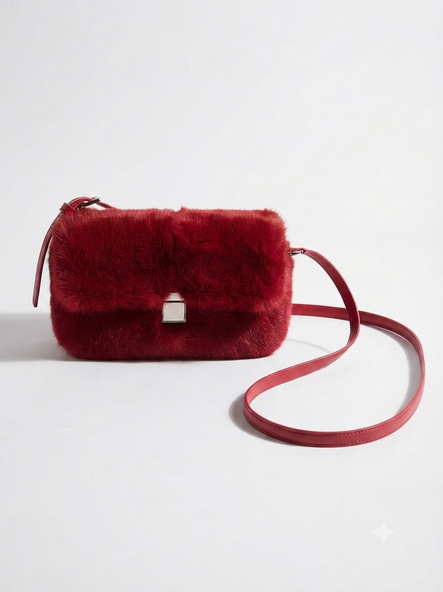 Midnight Plush Faux Fur Crossbody