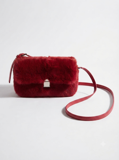 Midnight Plush Faux Fur Crossbody
