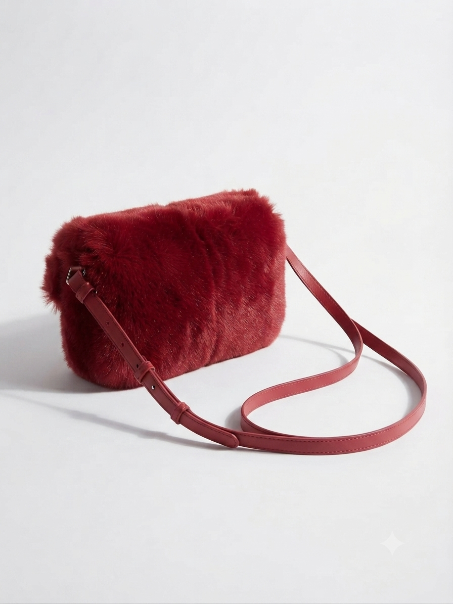 Midnight Plush Faux Fur Crossbody