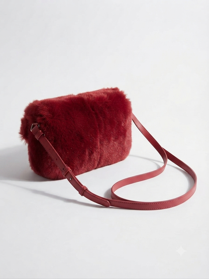 Midnight Plush Faux Fur Crossbody