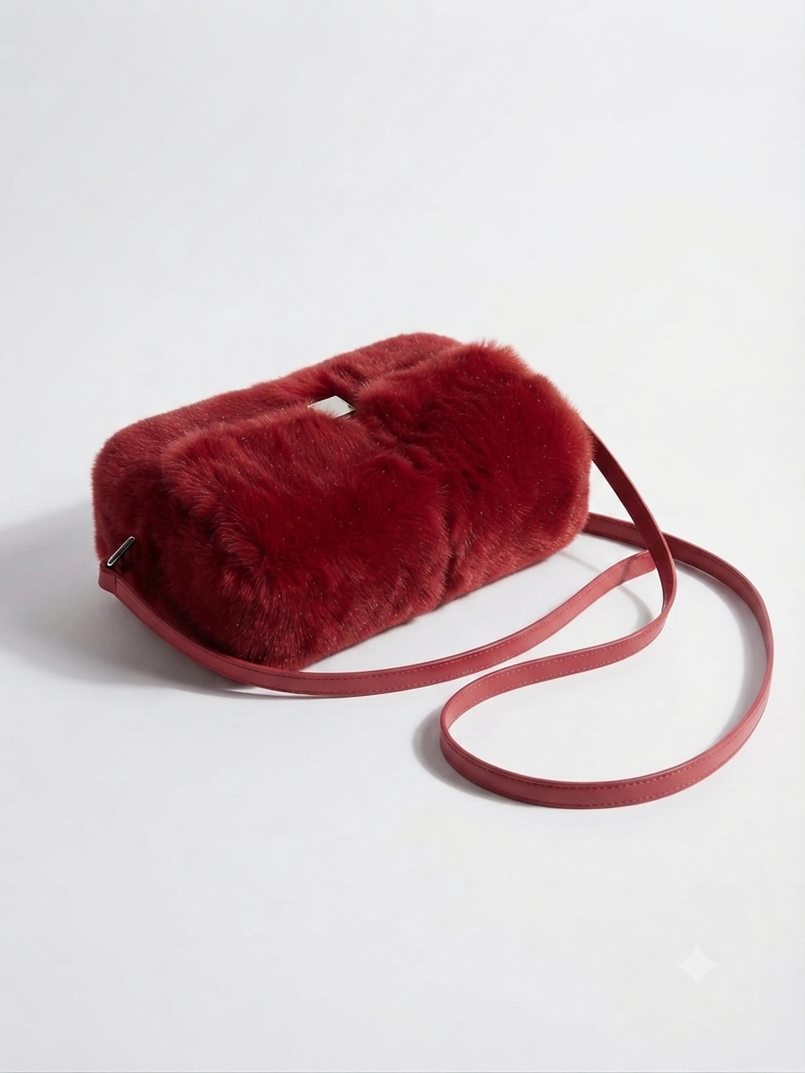 Midnight Plush Faux Fur Crossbody
