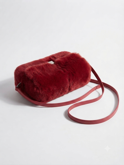 Midnight Plush Faux Fur Crossbody