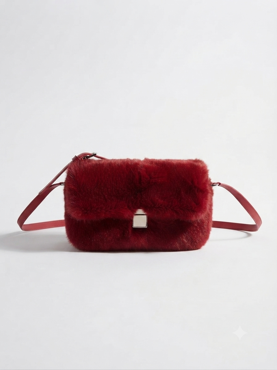 Midnight Plush Faux Fur Crossbody
