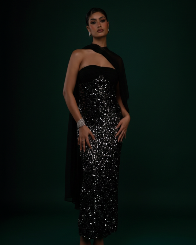Glittery Strapless Dress