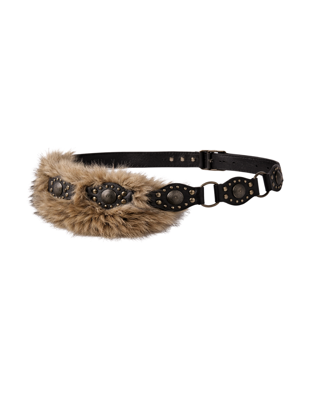 Black Fur Edge Belt