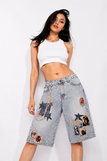 Y2K Graphic Jorts