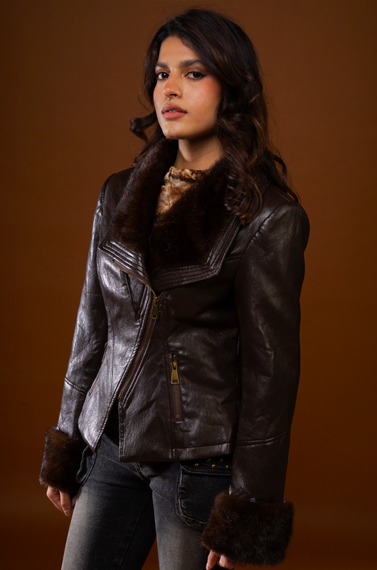 Fur Lined Leather Jacket