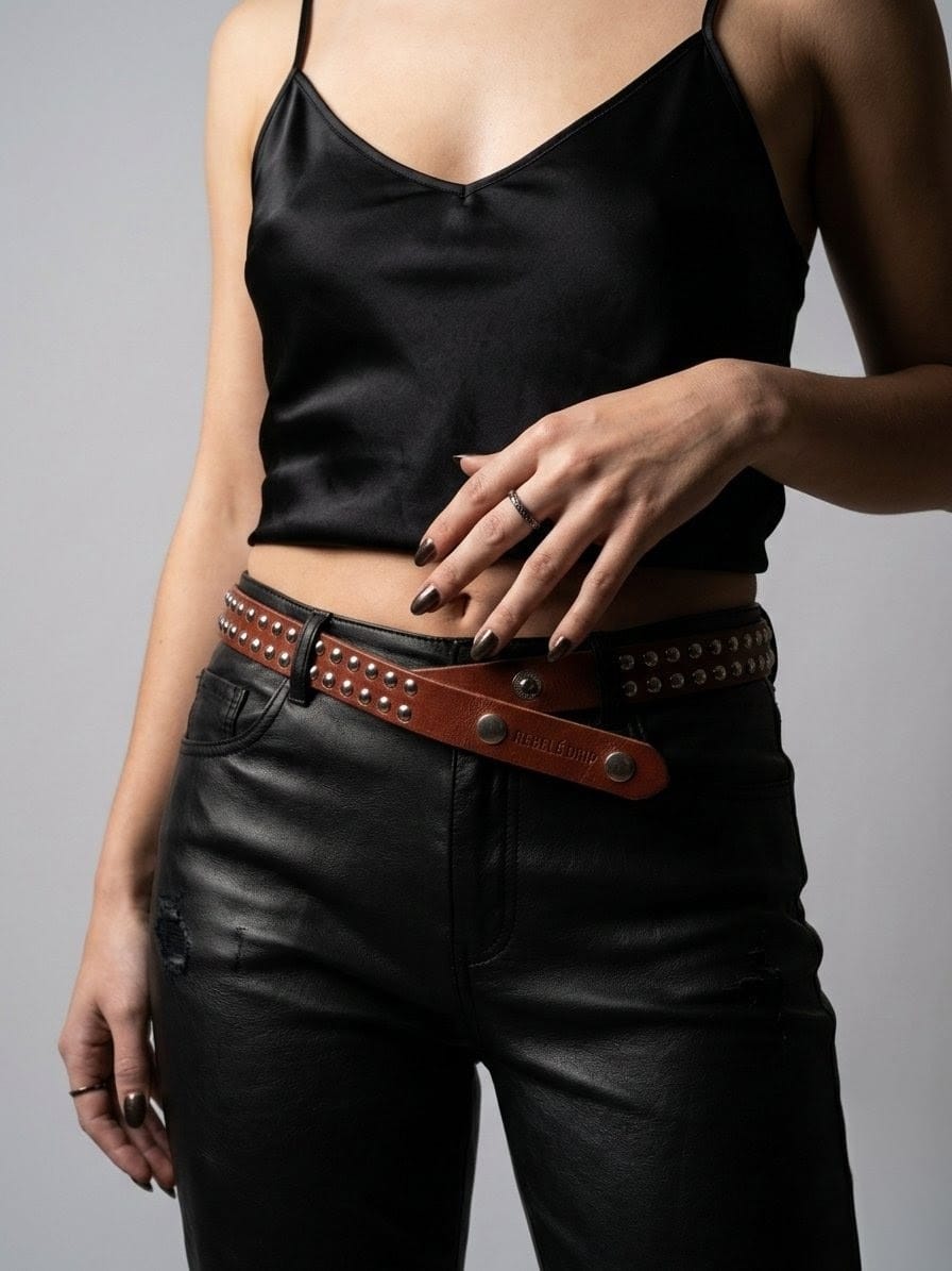 Brown Studded Belt