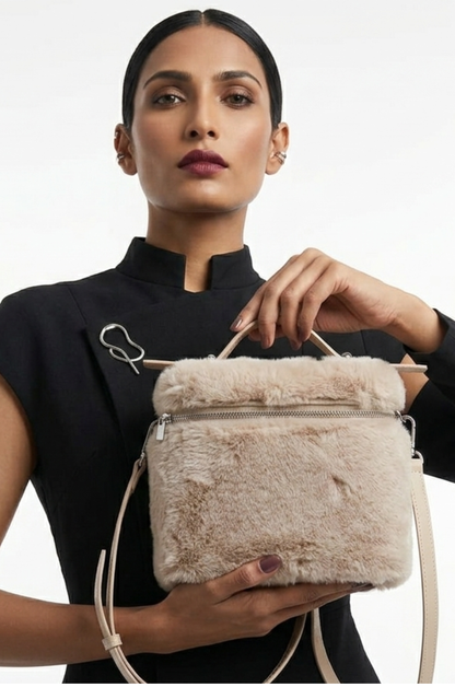 Champagne Plush Vanity Backpack