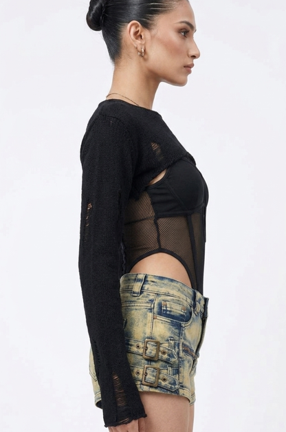 Voltage Riot Utility Denim Shorts
