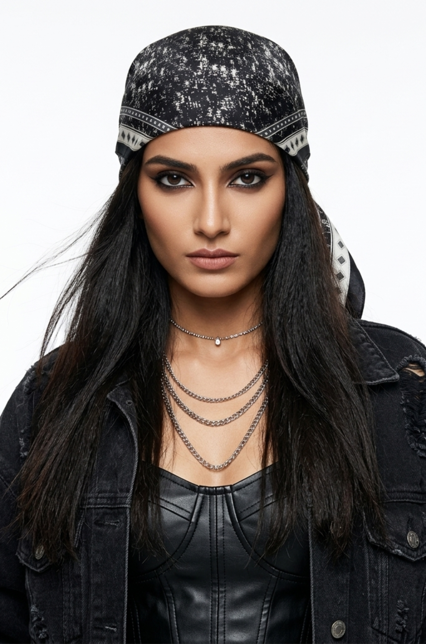 Charcoal Distressed Bandana