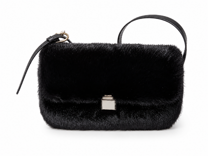Midnight Plush Faux Fur Crossbody