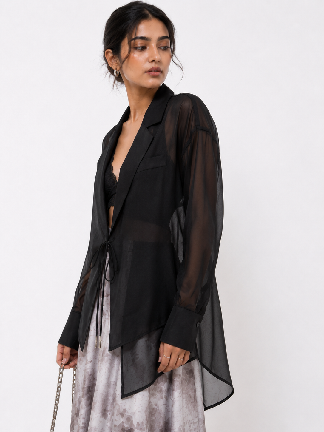 Aura Sheer Tiered Blazer