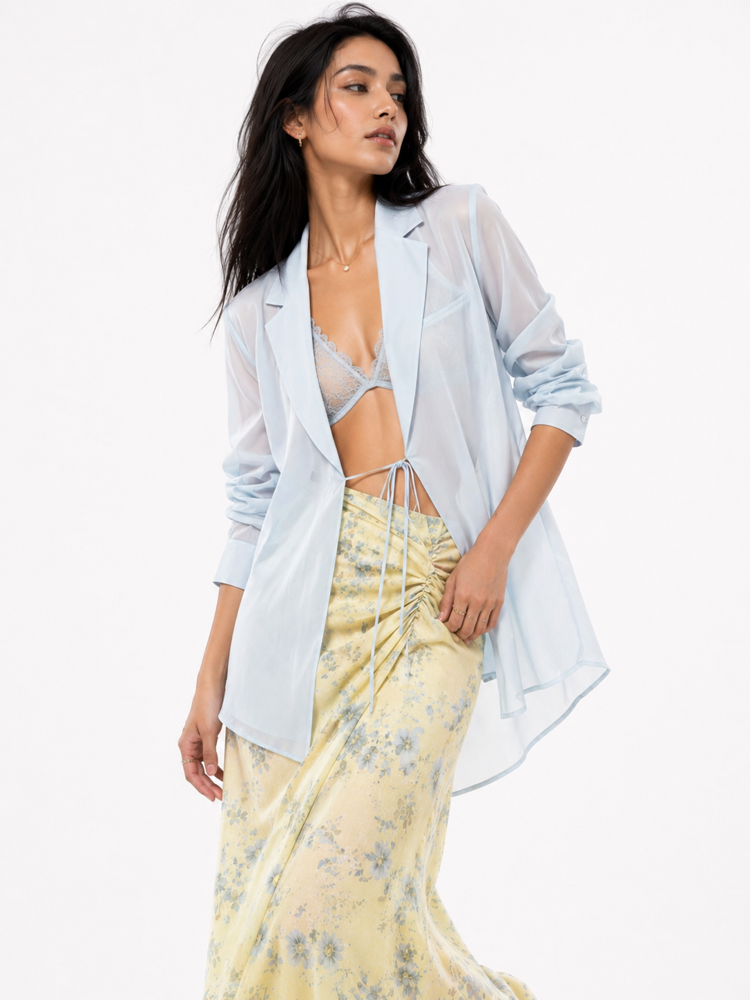 Aura Sheer Tiered Blazer