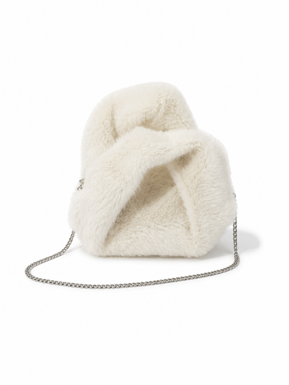 Arctic Cloud Faux Fur Slouch Bag