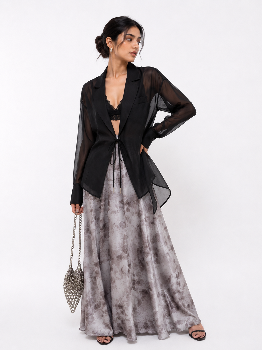 Aura Sheer Tiered Blazer