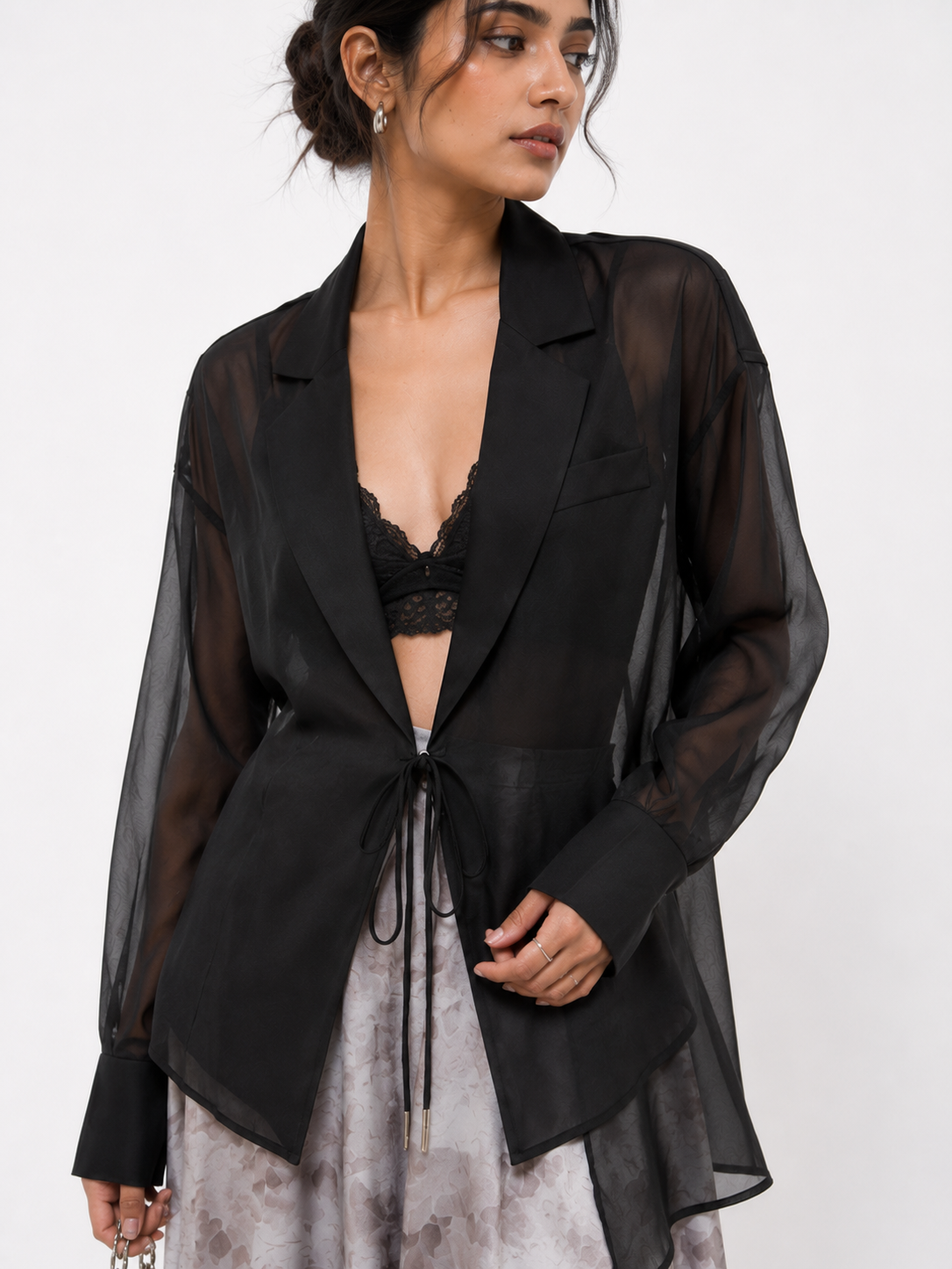 Aura Sheer Tiered Blazer