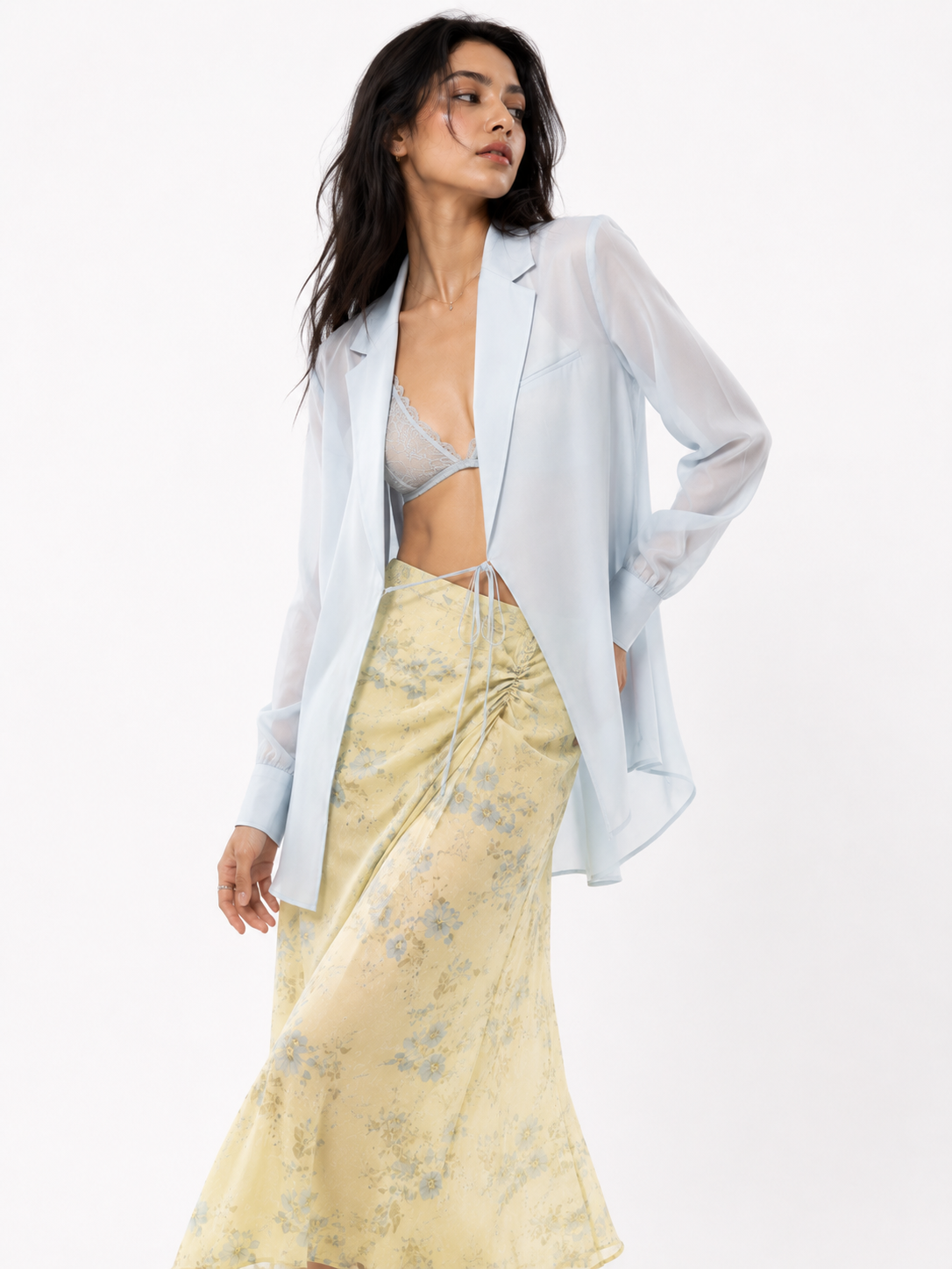 Aura Sheer Tiered Blazer