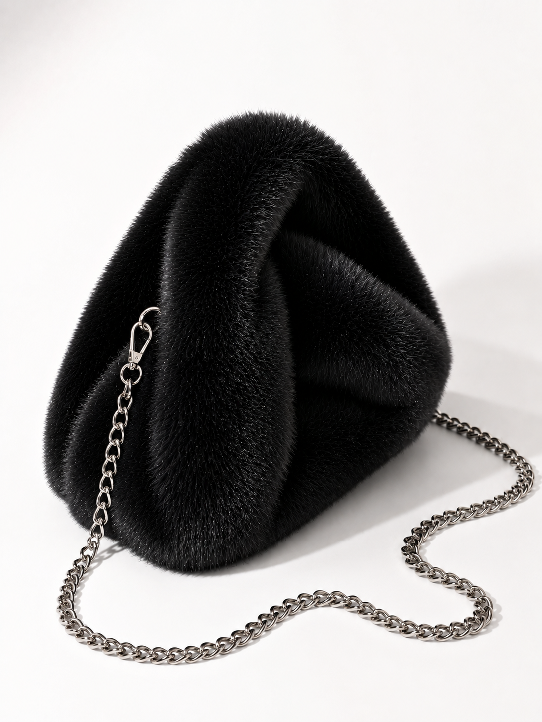 Arctic Cloud Faux Fur Slouch Bag