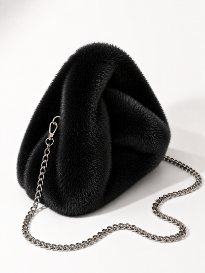 Arctic Cloud Faux Fur Slouch Bag