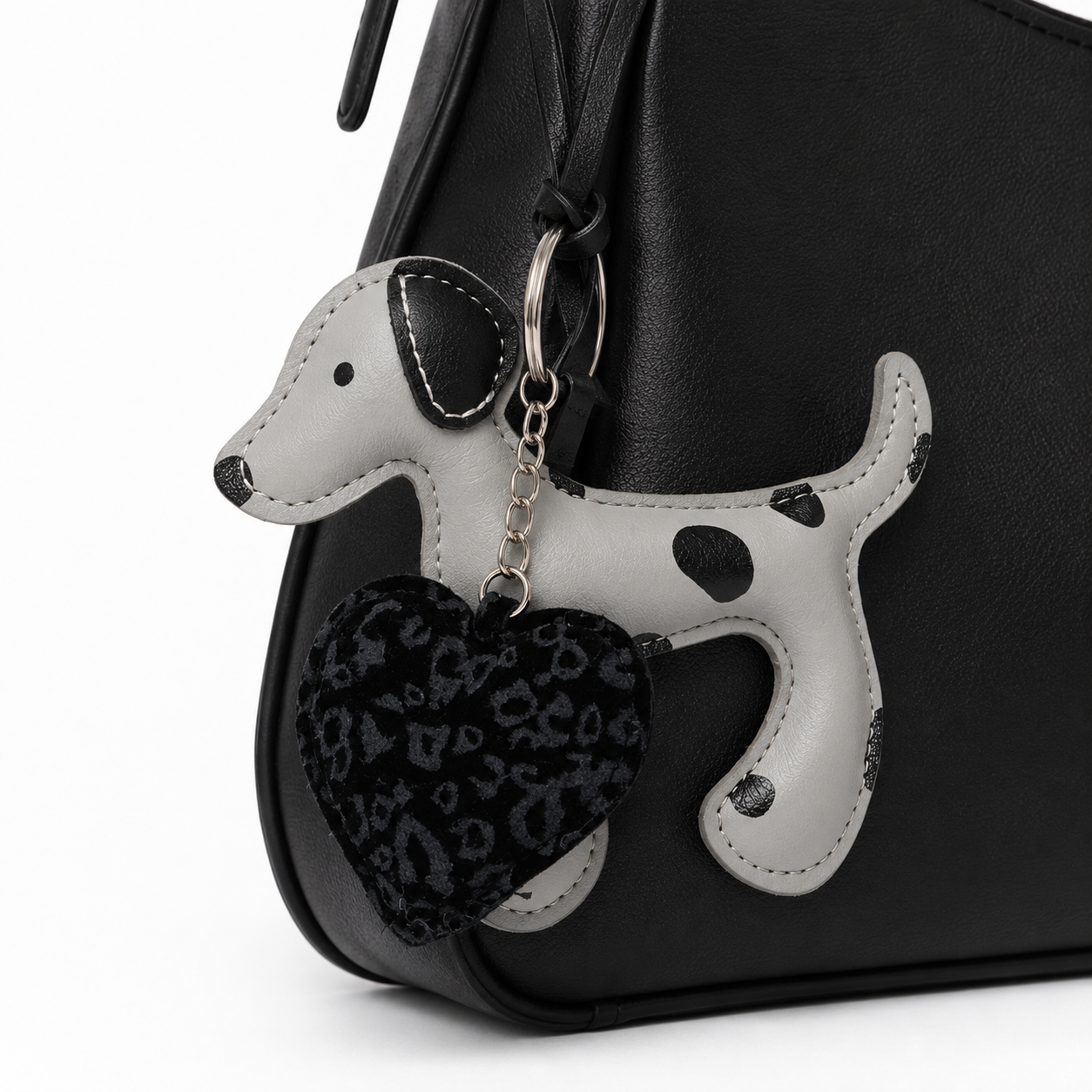 Noir Pup Heart Charm