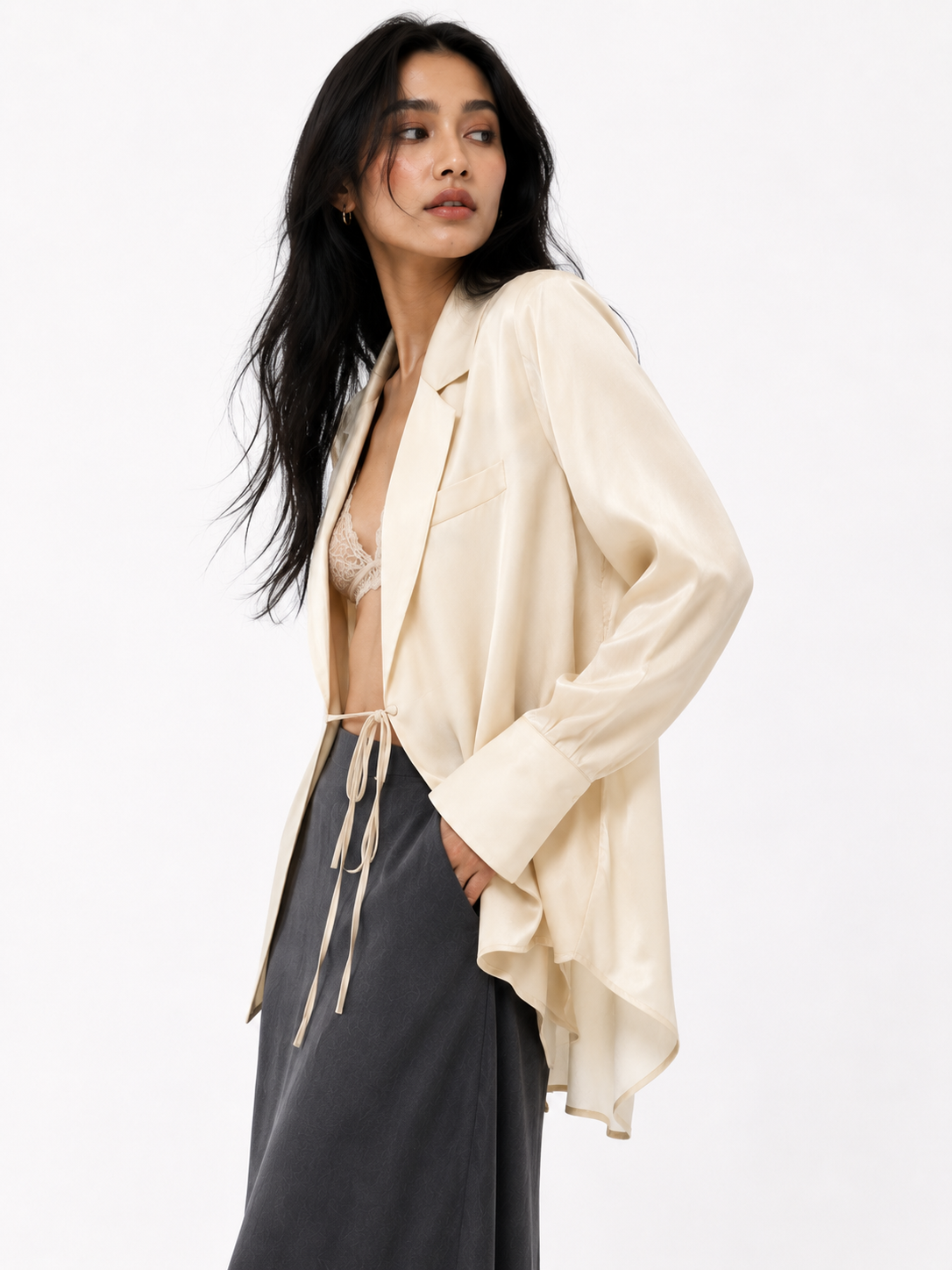 Aura Sheer Tiered Blazer