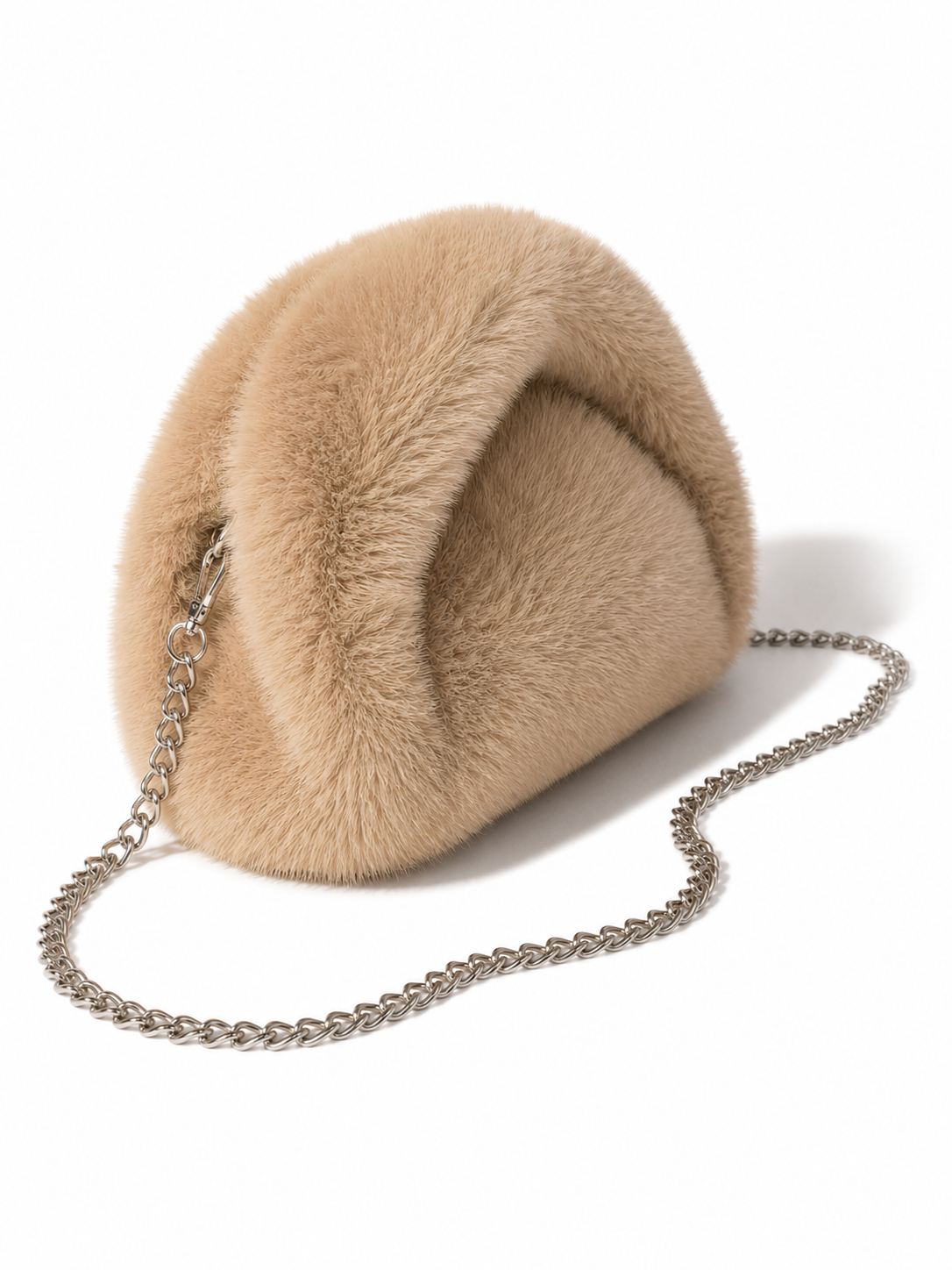 Arctic Cloud Faux Fur Slouch Bag