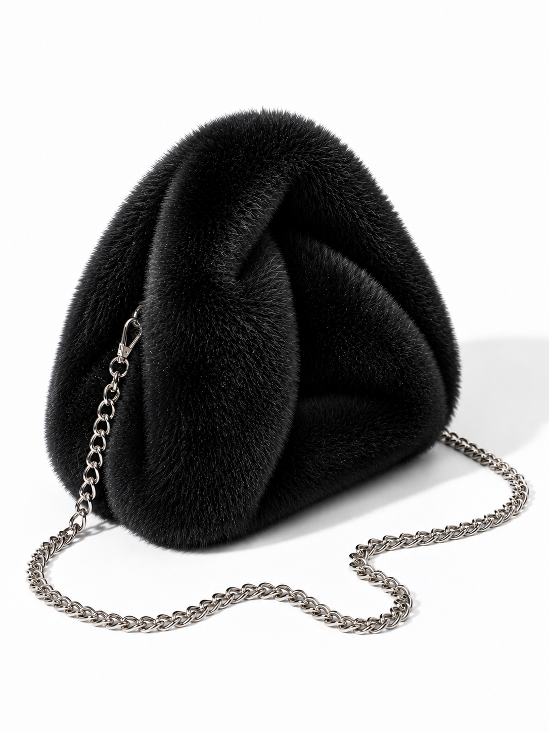 Arctic Cloud Faux Fur Slouch Bag