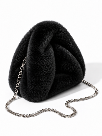 Arctic Cloud Faux Fur Slouch Bag