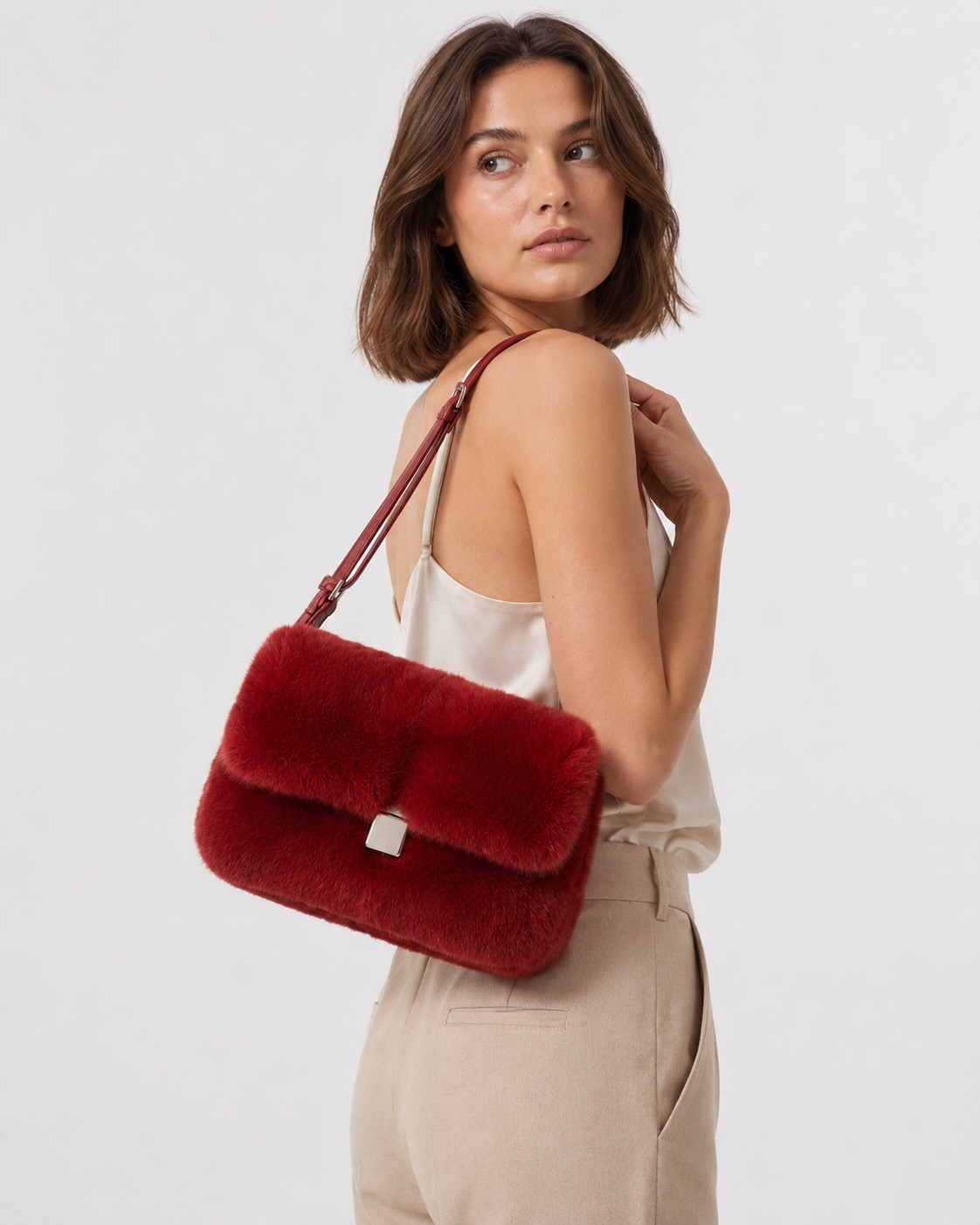Midnight Plush Faux Fur Purse
