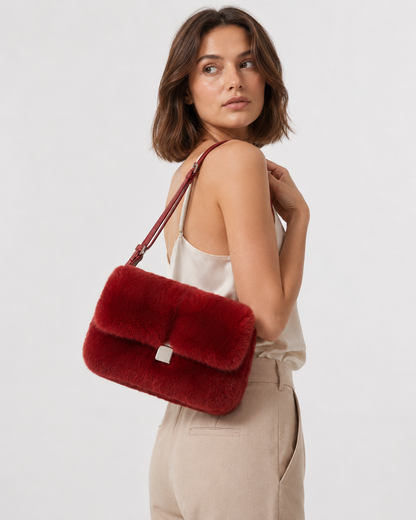Midnight Plush Faux Fur Purse