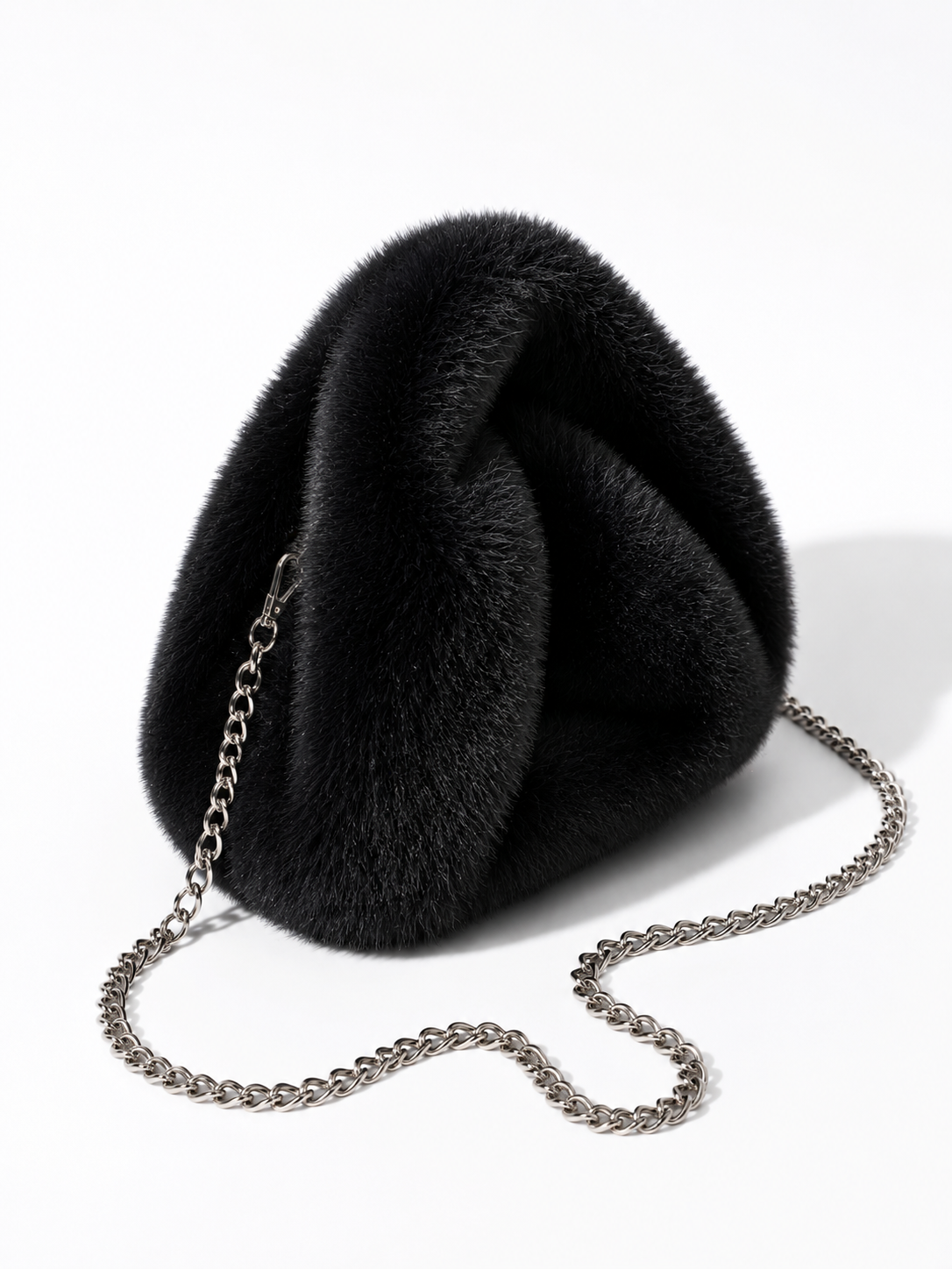 Arctic Cloud Faux Fur Slouch Bag