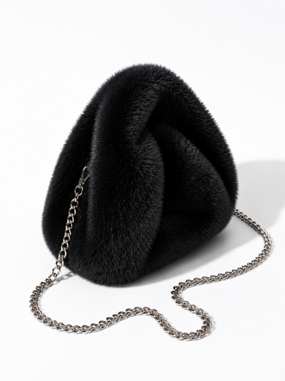 Arctic Cloud Faux Fur Slouch Bag