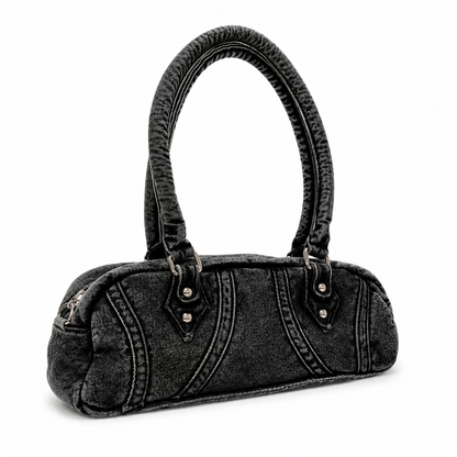 Onyx Aura Denim Barrel Bag