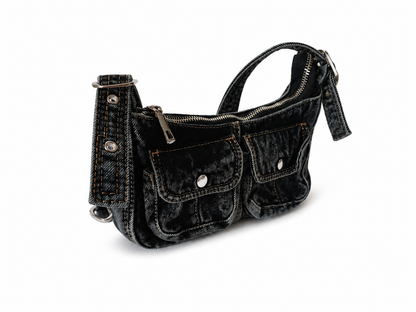 Midnight Moto Denim Purse