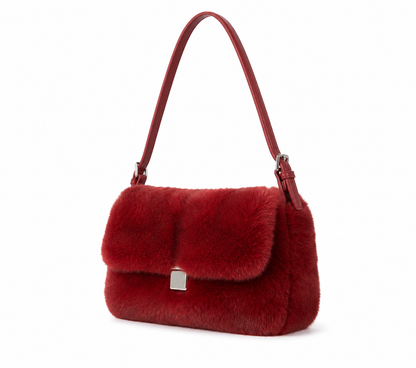 Midnight Plush Faux Fur Purse