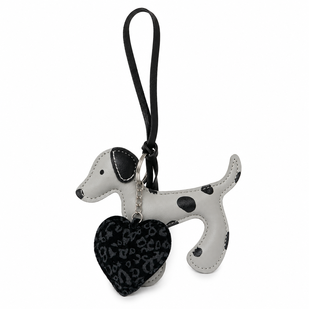 Noir Pup Heart Charm