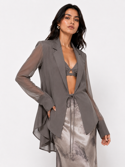 Aura Sheer Tiered Blazer