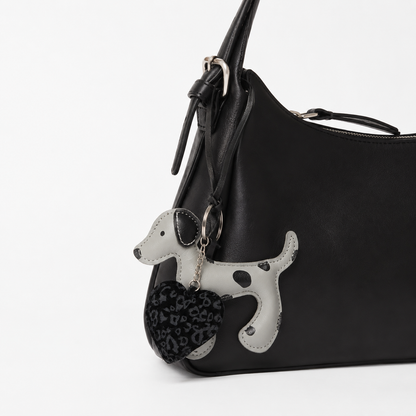 Noir Pup Heart Charm