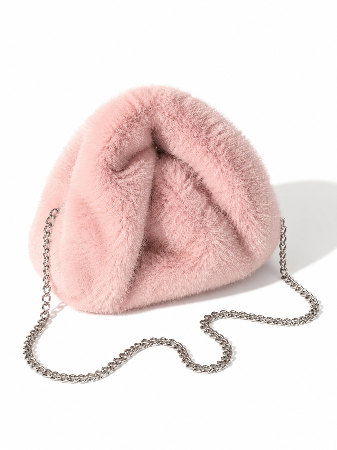 Arctic Cloud Faux Fur Slouch Bag
