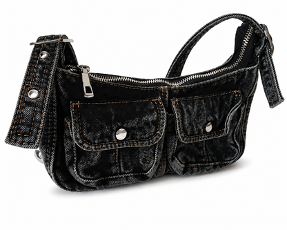 Midnight Moto Denim Purse