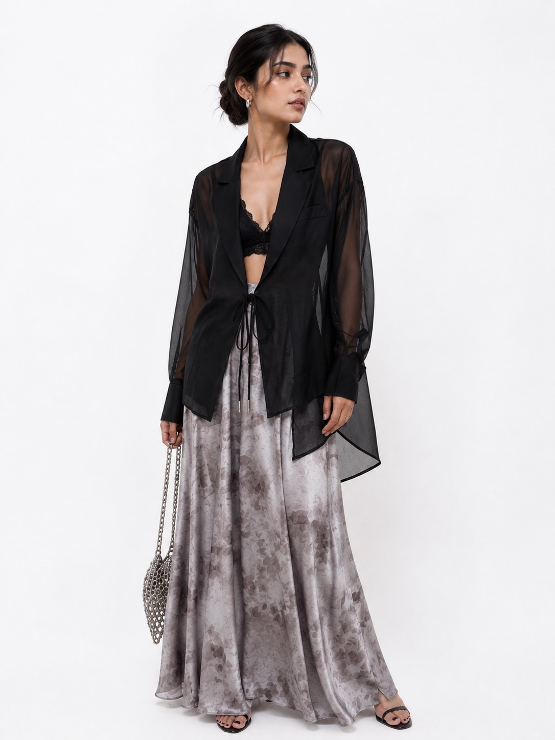 Aura Sheer Tiered Blazer